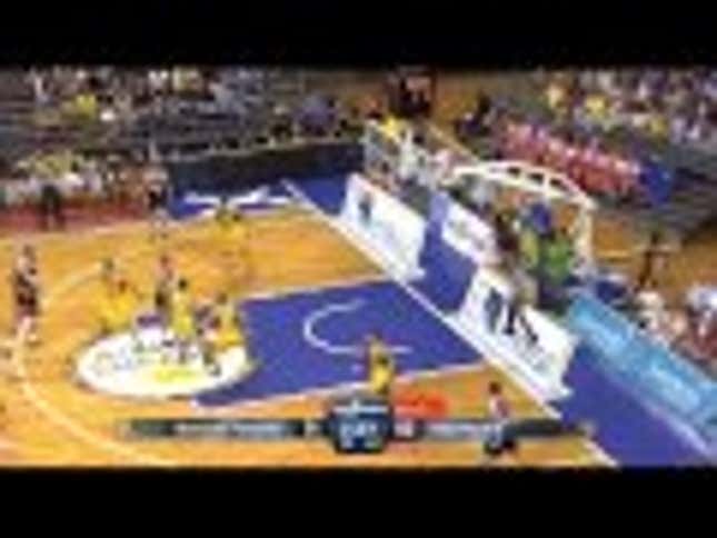 Spanish Player Hits Referee, Himself In The Face With Basketball