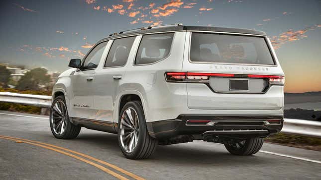 Image for article titled The New Jeep Grand Wagoneer Concept Has A Passenger-Side Screen And Loads Of Chrome
