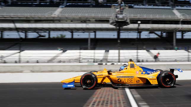 Fernando Alonso during Indianapolis 500 practice. 