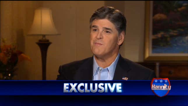 Image for article titled Sean Hannity Unable To Stop Smiling While Talking About Shooting Death Of Black Teen