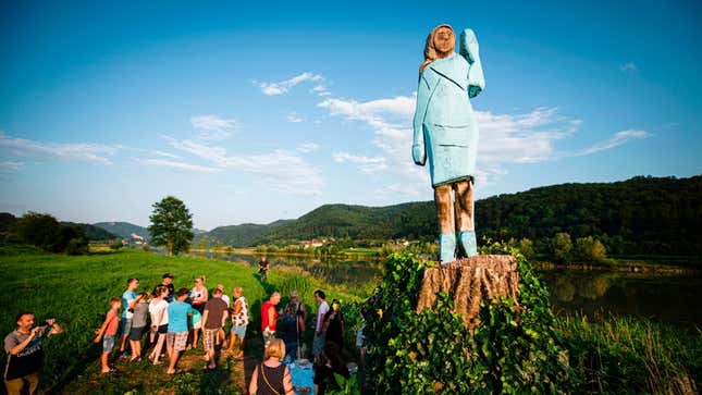 Melania Trump Statue Set Ablaze