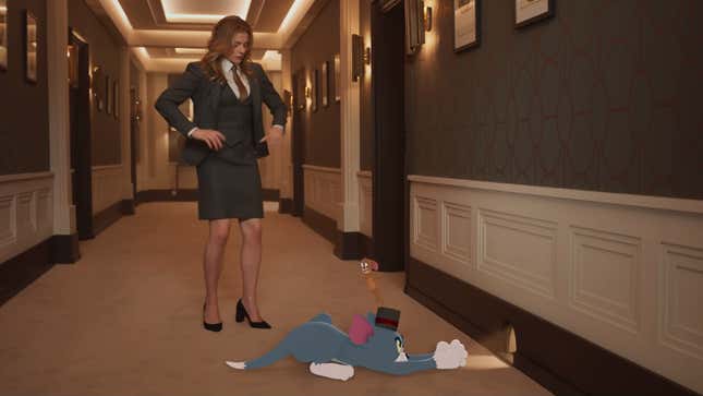 Image for article titled How Many Bong Rips Did It Take to Get to a Semi-Live Action Tom and Jerry Starring Chloë Grace Moretz?