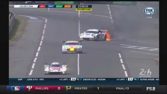 Porsche Dressed Like Rocketship Imitates Rocketship, Burns