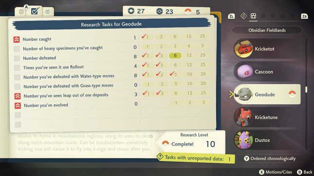 Complete Pokedex Checklist : r/PokemonLegendsArceus