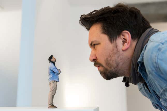 This is not a recreation of “The Indian in the Cupboard”—that is a 3D-printed figurine.