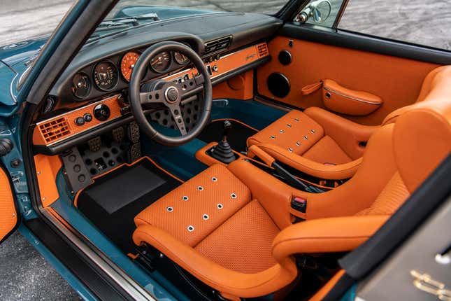 The orange interior and carbon race seats