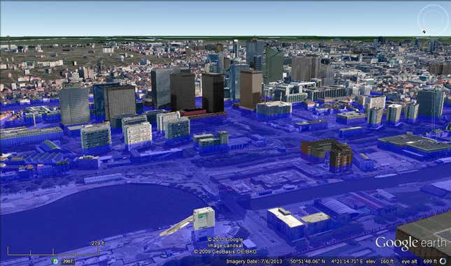 Brussels under the same amount of water that covered the earth the last time CO2 was this high.