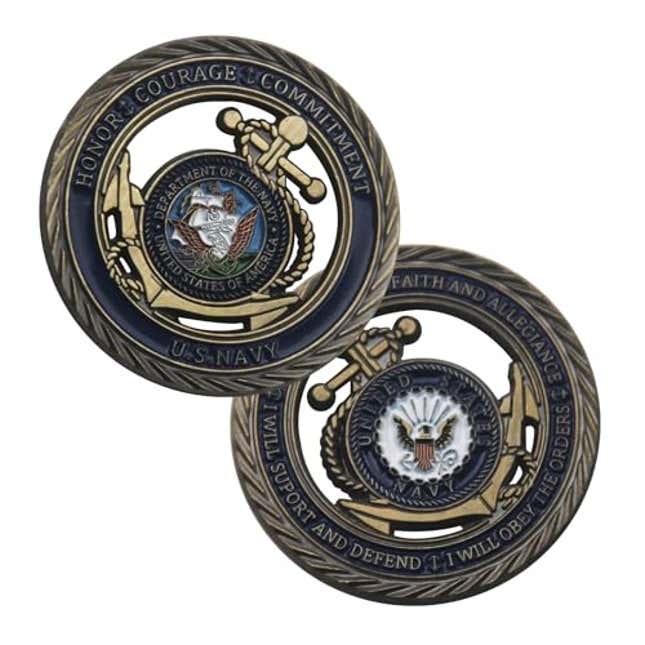 Image for article titled Navy Pattern US Coins Value Bronze Hollow Double-Sided Military Challenge Coin, Now 50% Off