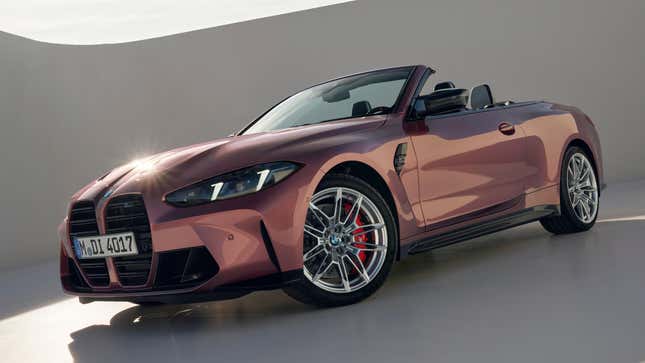 Image for article titled 2025 BMW 4 Series And M4 Get Laser Lights And Curved Displays, Still Have Big Kidneys