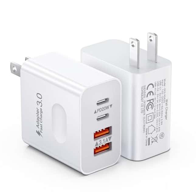 Image for article titled [2-Pack] USB C Wall Charger, Now 65% Off