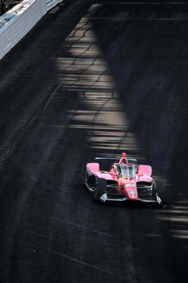 Katherine Legge qualifying for the 2024 Indianapolis 500