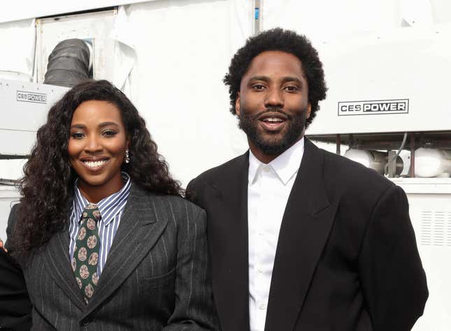 Olivia Washington, left; John David Washington.