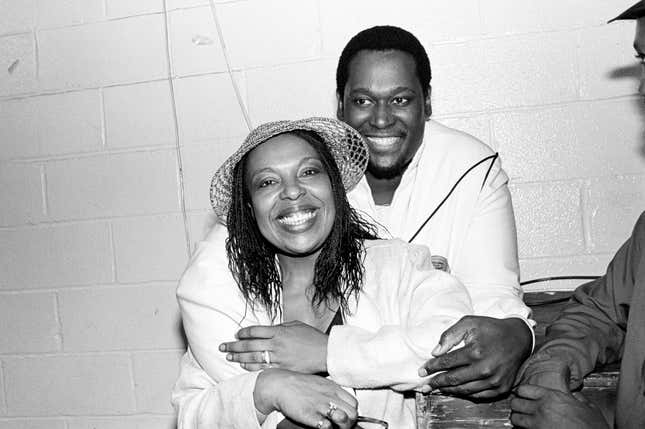 Roberta Flack and Luther Vandross backstage at Madison Square Garden in New York City on September 11, 1982.