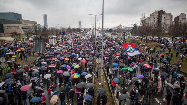 Protests in the Serbian capital of Belgrade