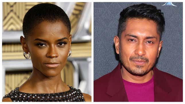 Letitia Wright, left; Tenoch Huerta.