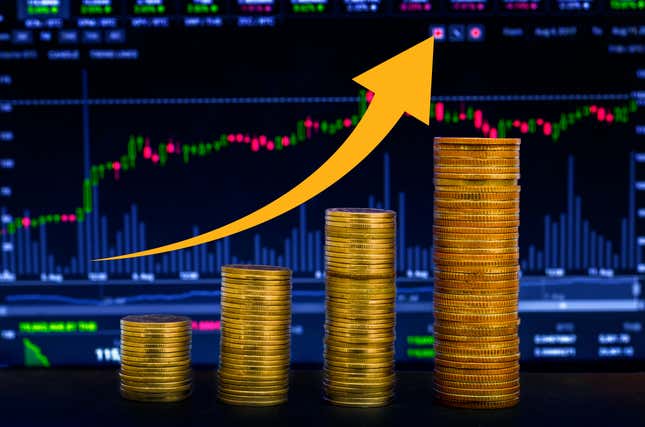 Image de l'article intitulé Le Dow Jones perd 150 points alors que l’or atteint un record et que les rendements des bons du Trésor augmentent