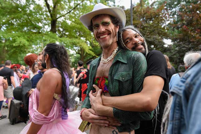 Image for article titled New York City's Drag March Brought the Glamour, Glitter, Feathers, and Leather