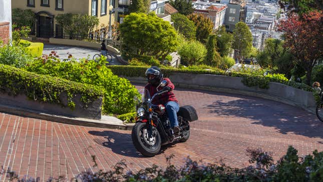 Indian Scout Super on Lombard Street in San Francisco