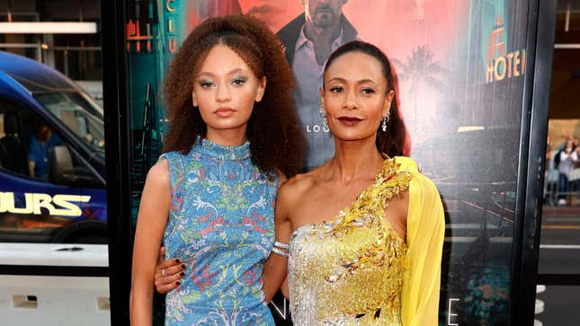 Thandiwe Newton and Nico Parker attend the Warner Bros. Pictures “Reminiscence” Los Angeles Premiere at TCL Chinese Theatre on August 17, 2021 in Hollywood, California.