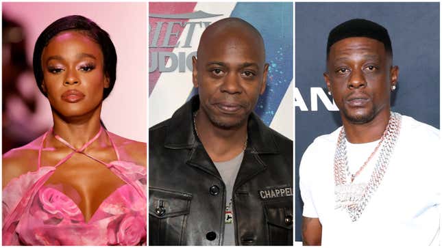 Azealia Banks, left; Dave Chapelle; Boosie Badazz.