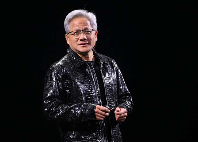 Image for article titled The Nvidia stock rout sent CEO Jensen Huang&#39;s net worth plummeting $18 billion