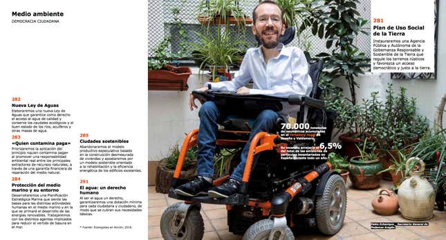 Image for article titled Spain’s Podemos leftist party printed its program as an Ikea catalog so voters will actually read it