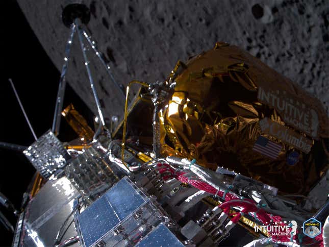 Intuitive Machines’s lunar lander, nicknamed Odysseus, touched down on the moon on February 22.