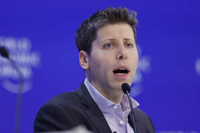 Sam Altman, chief executive officer of OpenAI, during a panel session on day three of the World Economic Forum (WEF) in Davos, Switzerland.