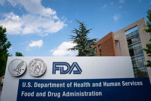  A sign for the Food And Drug Administration is seen outside of the headquarters.