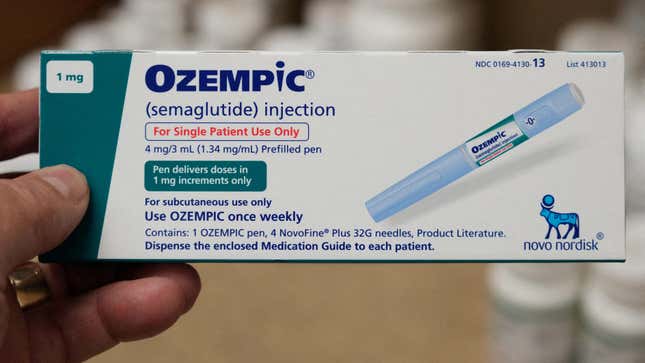 A box of Ozempic, a semaglutide injection drug used for treating type 2 diabetes made by Novo Nordisk, is seen at a Rock Canyon Pharmacy in Provo, Utah, U.S. March 29, 2023.