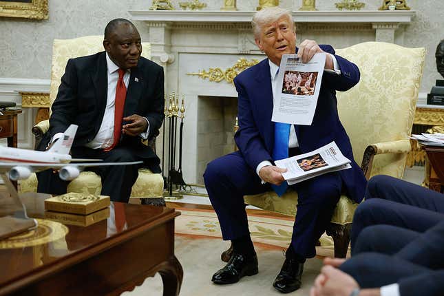 Image for article titled How Trump's South Africa 'White Genocide' Lie Fuels His Long, Dangerous Anti-Black Narrative