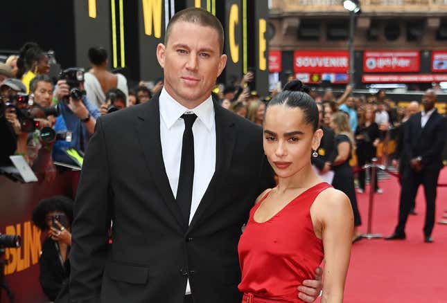 Channing Tatum and Zoe Kravitz attend the European Premiere of “Blink Twice” at Odeon Luxe Leicester Square on August 19, 2024 in London, England.