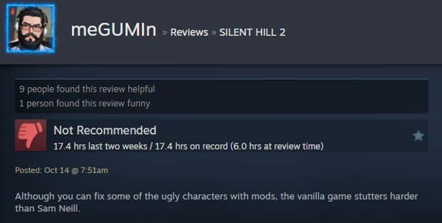 Image for article titled Silent Hill 2 Remake, As Told By Steam Reviews