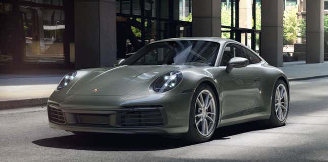 The 2022 Porsche 911 Carrera in Aventurine Green Metallic.