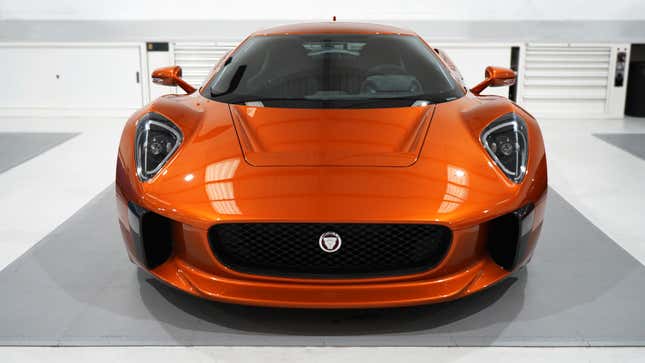 A photo of the front of the Jaguar CX-75. 