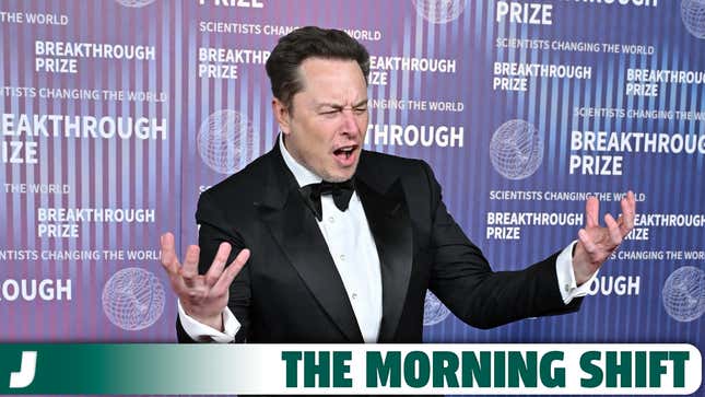  Elon Musk attends the 10th Annual Breakthrough Prize Ceremony at Academy Museum of Motion Pictures on April 13, 2024 in Los Angeles, California.
