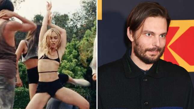 Lily Rose-Depp in the trailer for The Idol, left, and Sam Levinson.