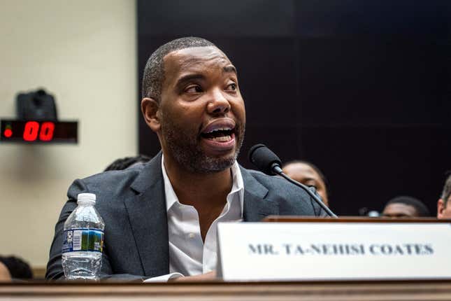 UNITED STATES - JUNE 19: Author Ta-Nehisi Coates testifies about reparations for the descendants of slaves during a hearing before the House Judiciary Subcommittee on the Constitution, Civil Rights and Civil Liberties, at the Capitol in Washington on Wednesday June 19, 2019. 