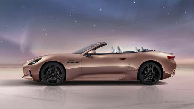 A photo of the new Maserati GranCabrio Folgore electric car.