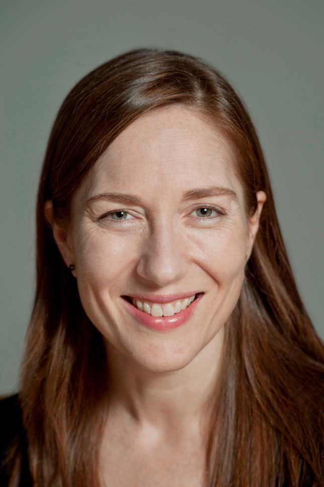 A closeup headshot of Heather Boushey, president of the Center for Equitable Growth, smiling at the camera.