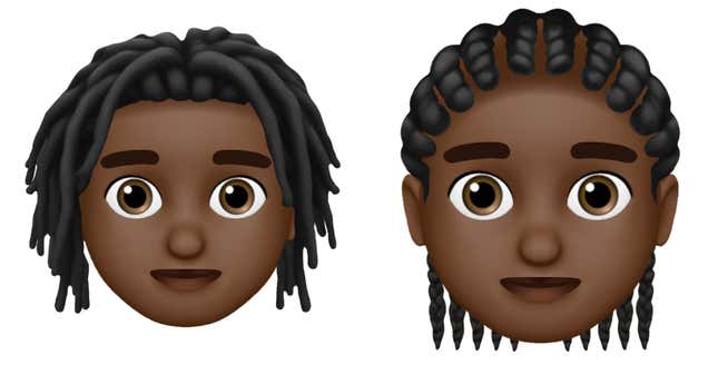 Loc and cornrow emoji proposal designs from Rise.365