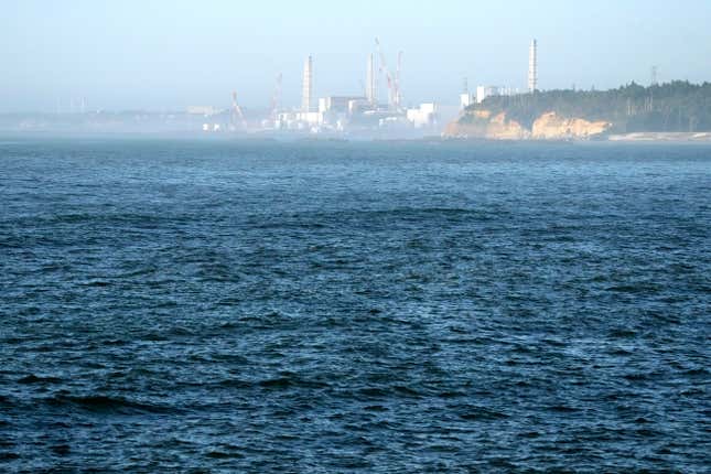 FILE - The Fukushima Daiichi nuclear power plant, damaged by a massive March 11, 2011, earthquake and tsunami, is seen from the nearby Ukedo fishing port in Namie town, northeastern Japan, on Aug. 24, 2023. The release of a third batch of treated radioactive wastewater from Japan&#39;s damaged Fukushima nuclear plant into the Pacific Ocean ended safely as planned, its operator said Monday, Nov. 20, as the country&#39;s seafood producers continue to suffer from a Chinese import ban imposed after the discharges began. (AP Photo/Eugene Hoshiko, File)