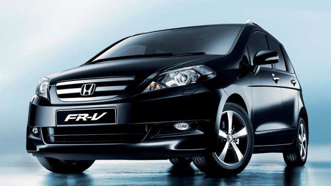 A photo of the Honda FR-V car in black. 