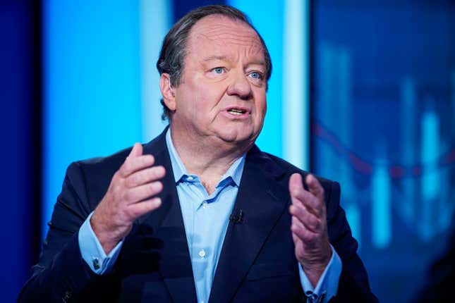 FILE - Paramount CEO Bob Bakish speaks as he attends an interview during the Barron&#39;s Roundtable at the Fox Business Network, Aug. 5, 2022, in New York. Paramount Global on Monday, April 29, 2024, announced that Bakish is stepping down as CEO of the film, television and multimedia company. (AP Photo/Eduardo Munoz Alvarez, File)