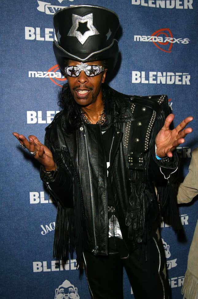 NEW YORK - FEBRUARY 22: (U.S. TABS AND HOLLYWOOD REPORTER OUT) Musician Bootsey Collins arrives at Blender Magazine NY Grammy Kickoff at Roseland Ballroom February 22, 2003 in New York City. 