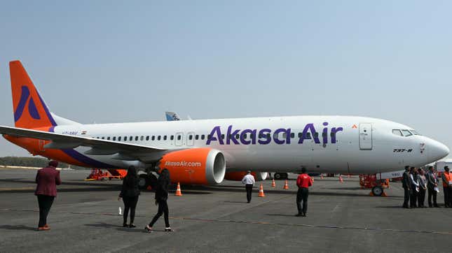 An Akasa Air Boeing 737 Max 8