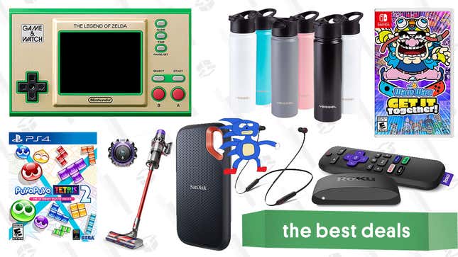 Image for article titled Wednesday&#39;s Best Deals: Beats Flex Wireless Earbuds, Roku Express 4K+, Zelda and WarioWare Pre-Orders, Dyson Outsize Total Clean, Vessel Water Bottles, and More