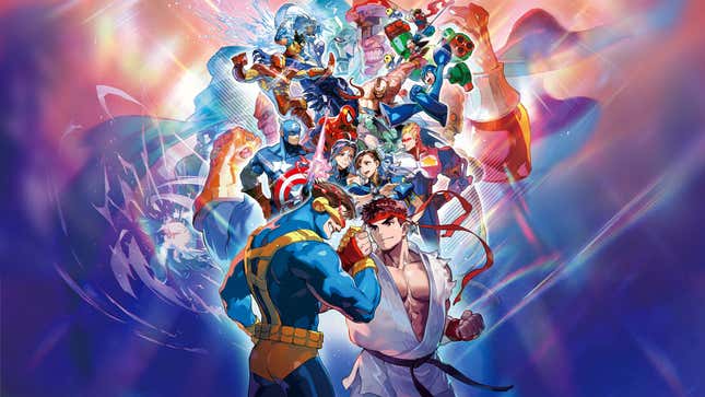 Marvel and Capcom characters are arranged in a hero image.