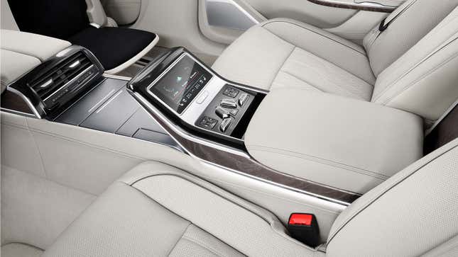 A photo of the rear seat controls in an Audi. 