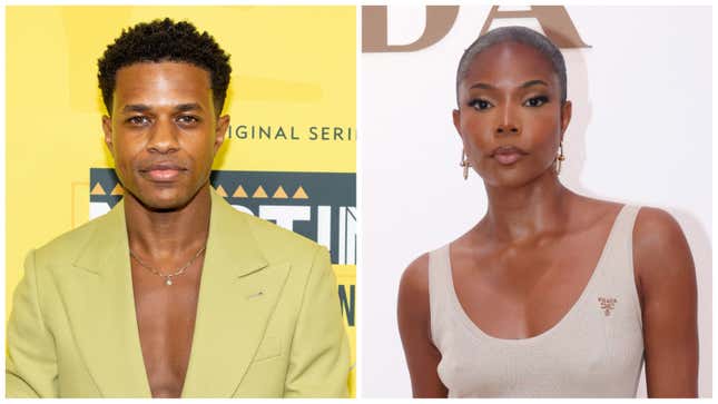 Jeremy Pope, left; Gabrielle Union